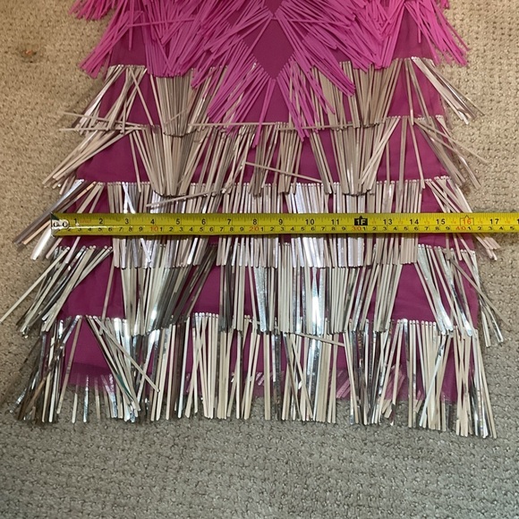 ASOS Design Cami Mini Dress with Embellished Tassels in Pink and Silver Size 0 - Picture 12 of 14